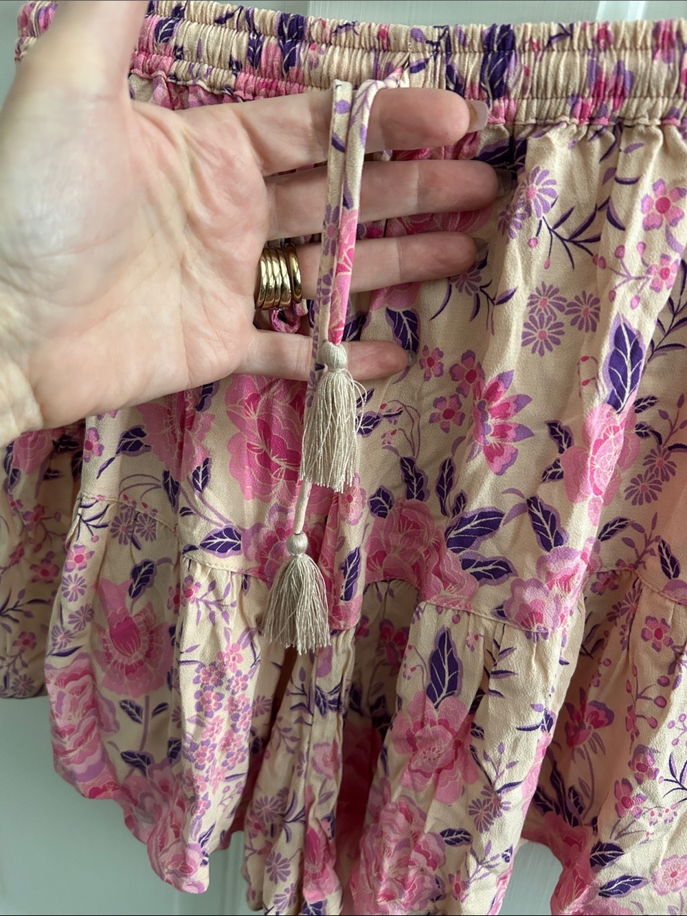 🌸Spell🌸 Wild Bloom Drawstring Ruffle Shorts S - Picture 6 of 8